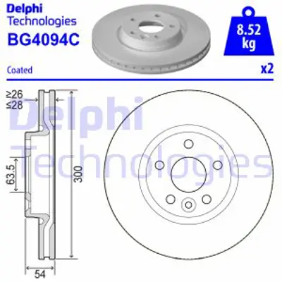 DELPHI BG4094C On Fren Aynası Dıskı Mondeo Iv S Max Galaxy 1,6tı / 1,6tdcı / 1,8tdcı / 2,0 / 2,0tdcı / 2,2tdcı / 2, 