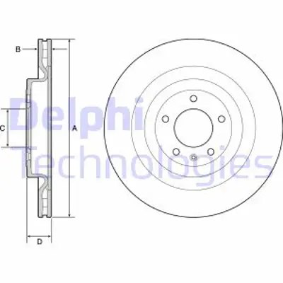 DELPHI BG9126C Fren Dıskı Arka Range Rover 13> Range Rover Sport 14> 