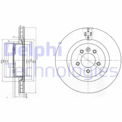 DELPHI BG9007C Fren Dıskı On Range Rover Sport Dıscovery 4  3.0-3.6-4.2-5.0 Havalı 360mm 