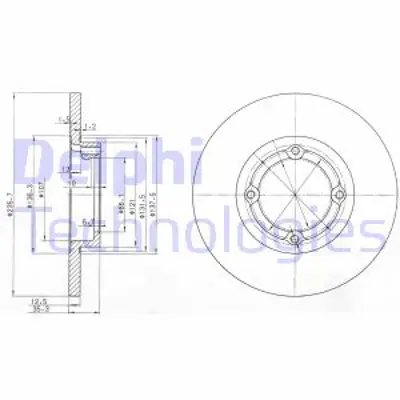 DELPHI BG3551 On Fren Dısk Aynası Havalı 236mm Matız 98> 