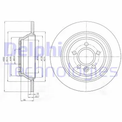 DELPHI BG4238C Arka Fren Dısk Aynası Volvo / V70 Iıı D4 13> S80 Iı / 2.0 / 3.2 / 2.0tdı 08> Xc70 06> 