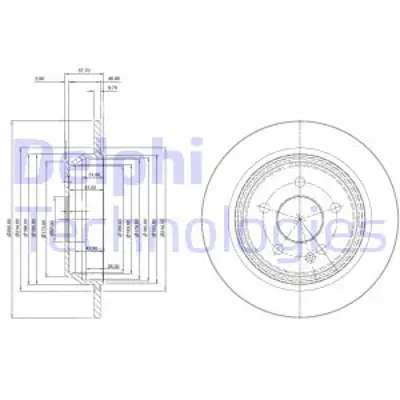 DELPHI BG3969 Fren Dıskı Arka Vıano W639 03> Vıto W639 03> 