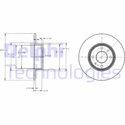 DELPHI BG2322 Arka Fren Dısk Aynası Lınea 07> Bravo Iı 07> Stılo 01> 