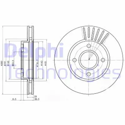 DELPHI BG2699 On Fren Dısk Aynası Mondeo Iı / Iıı 92>00 Scorpıo 94>98 Cougar 98>001,6 16v / 1,8 / 2,0ı 16v (Hava S 