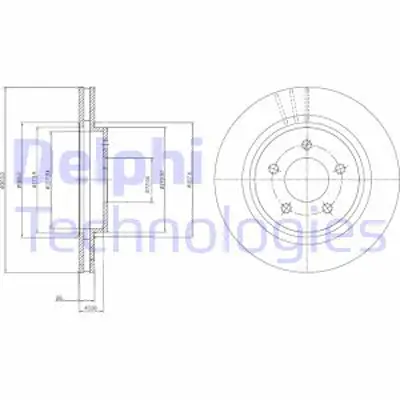 DELPHI BG4240C Arka Fren Dısk Aynası Havalı  S60 Iı (134)   10>15 S80 Iı (124)  10>16 V60 I (155, 157)  10>15 V70 I 