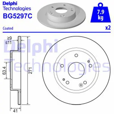 DELPHI BG5297C Arka Fren Dısk Ayna Yenı Focus Iv 18> 