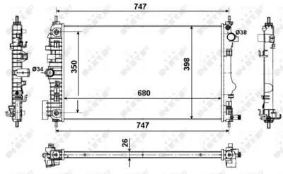 NRF 53775 Motor Su Radyatoru Opel Insıgnıa 2.0 08> 