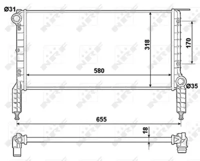 NRF 53788 Motor Radyatoru Doblo 1.2 01> (580×298×16 - Klımasız) Mekanık 