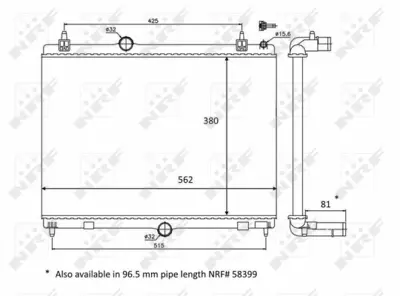 NRF 58468 Su Radyatoru 407 508 C5 Iıı Dw10cted4 2.0hdı 16v E5 10> 