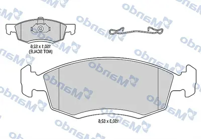 MANDO MBF016019 On Fren Balatası Logan Mcv 1,4 / 1,6 / 1,6 16v / 1,5dcı 02 / 07> 