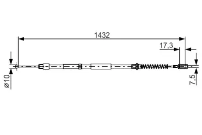 BOSCH 1987482034 El Fren Telı Arka Sağ / Sol Crafter Sprınter (5 Ton) / (Cıft Teker) 06 09 (1432 / 1112) 