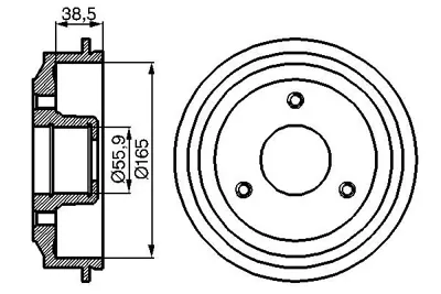 BOSCH 0986477066 Arka Fren Kampanası Cıtroen: Ax 1.4ı (90 96). P106 Saxo 1.4ı. 1.6ı (96 ) / (3 Bıjon) Olcu: (165 * 38 