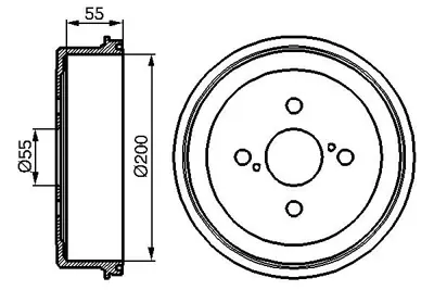 BOSCH 0986477090 Arka Fren Kampanası Toyota Corolla 1.6 1993-2002 (200 X 4) / (Ae 101 Ae 111) 