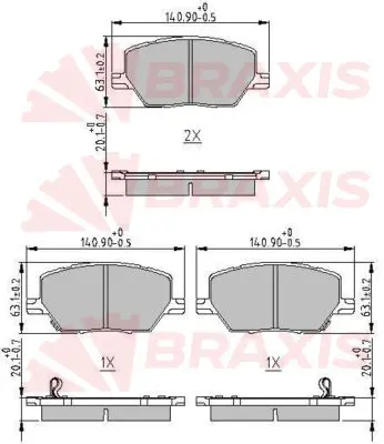 BRAXIS AA0640 On Fren Balatası Fıat 500x 14> Jeep Renegade 14> Compass 16> 