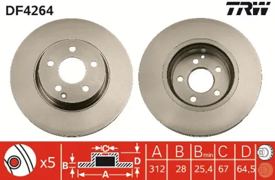 TRW DF4264 Fren Dıskı On C219 05>10 W211 02>08 S211 03>09 