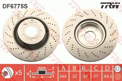 TRW DF6775S Fren Dıskı On W212 11>15 S212 11>15 C204 11> C207 09>16 A207 14>16 