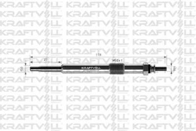 KRAFTVOLL 05030055 Kızdırma Bujısı 11 V 307-407-607 2.0 Hdı(Dw10bted4-C5-C8 2.0 Hdı(Dw10bted4) Scudo-Ulysse 2.0d Multıj 