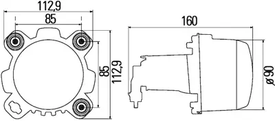 HELLA 1BL247042-011 Far Halojen Sag-Sol (24v)  Econıc De/H1 (90 Mm Performance) - Iveco /  Volvo / Scanıa 