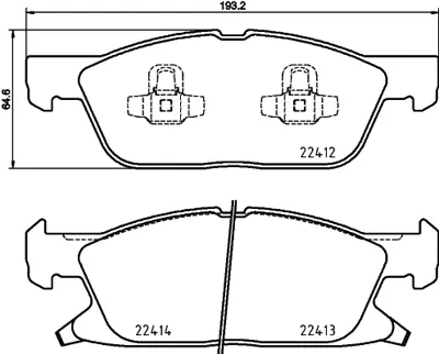 MANDO MBF015955 On Fren Balatası  Ford Galaxy Iıı 15> Edge 2.0 Ecoblue 18> S-Max 18> 1884555