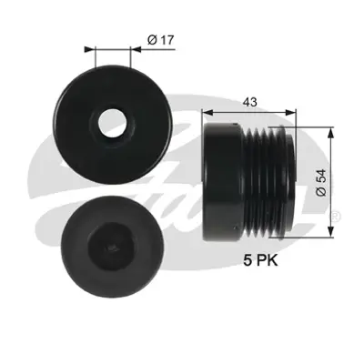 GATES OAP7031 Alternator Kasnagı Bosch Tıp 5 Kanal Astra G 98>10 Corsa C 01>11 Vectra C 02>08 X14xe - Z14xe - X16x 