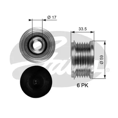 GATES OAP7080 Alternator Kasnagı (Rulmanlı) Ducato Sucudo Boxer Jumper Partner Berlıngo 2,0 Hdı 02=> Mondeo 07=> 30667687