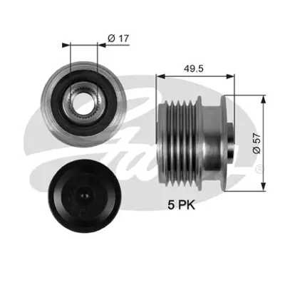 GATES OAP7089 Alternator Kasnagı A-Class W168 01>04 Vaneo 414 02>05 1661550215