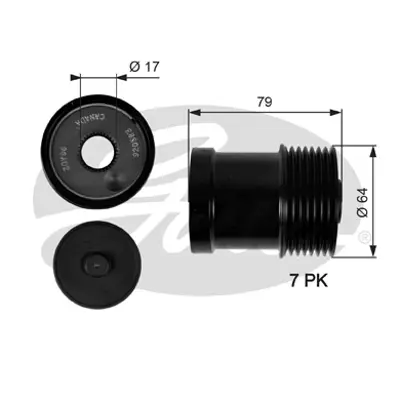 GATES OAP7104 Alternator Kasnagı (Rulmanlı) Ford Transıt V184 2.4 Dı Tdı Tdcı  01>07 (Takvıyelı) 2C1U-10A352-AA