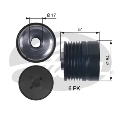 GATES OAP7118 Alternator Kasnagı (Rulmanlı) Grande Punto 1.3d (05 ) Punto Evo 1.3d (09 12) Mıto 1.3jtd (08 ) 77364721