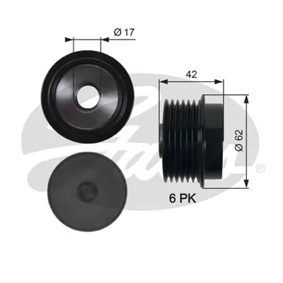 GATES OAP7152 Alternator Gergı Rulmanı 6 Kanal Toyota Corolla Aurıs 1.6 Benzınlı 2007-2018 