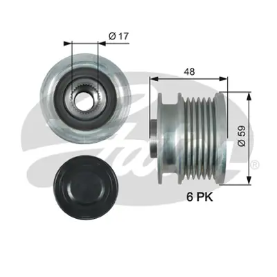 GATES OAP7178 Alternator Kasnagı (Rulmanlı) Astra J Insıgnıa Zafıra Tourer C 2.0 Cdtı (6 Kanal) 1204291