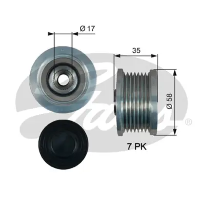 GATES OAP7183 Alternator Rulmanı 6 Kanallı Hılux 2,4 2015 -> Avensıs 2008-2015 