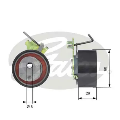 GATES T43088 Eksantrık Gergı Rulmanı P206 207 307 (03 ) 1007 (05 ) C2 (06 ) C3 (03 ) C4 (04 ) 1.4 16v 083052