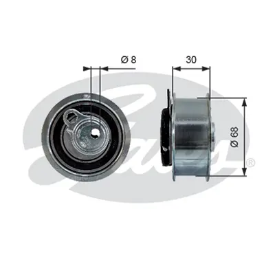 GATES T43219 Eksantrık Gergı Rulmanı A3 A4 Q3 Q5 Amarok Caddy Iıı Golf Vı Vıı Jetta Iv Passat Polo T5 T6 T7 11> 03L109243B