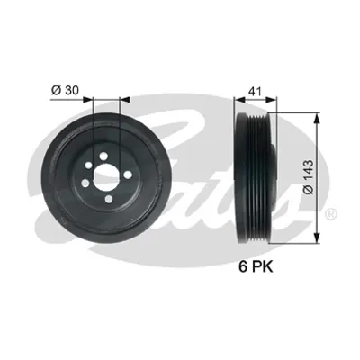 GATES TVD1001 Krank Kasnagı Caddy Iı Iıı A3 A4 A5 T5 Altea Leon Golf Iv V Jetta Iıı Passat 1,9tdı 2,0tdı 02> 038105243