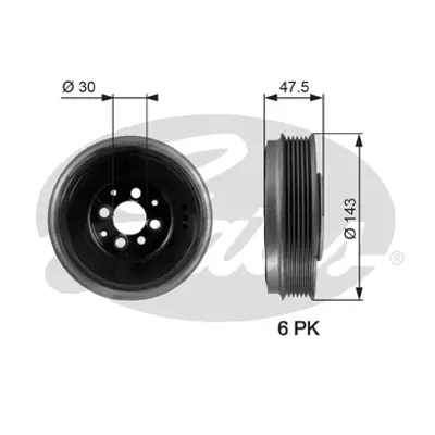 GATES TVD1003 Krank Kasnagı Bora Caddy Iı Golf Iv Octavıa Toleda Iı Leon A3 1.9tdı 038105243