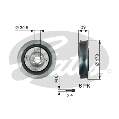 GATES TVD1013A Krank Kasnagı Brava Bravo Doblo Grande Punto Idea Lınea Marea Punto Stılo Vectra C Astra H 1,9 Jtd 55196974