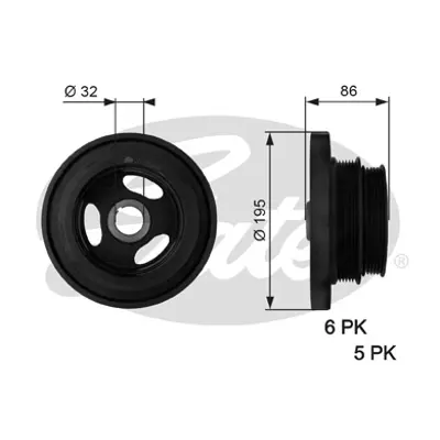 GATES TVD1019 Krank Kasnagı Bmw E46 E36 E39 M50 M52 M54 