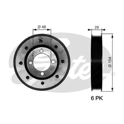 GATES TVD1029 Krank Kasnagı Z17dth Z17dtl Corsa C Astra H Merıva A 