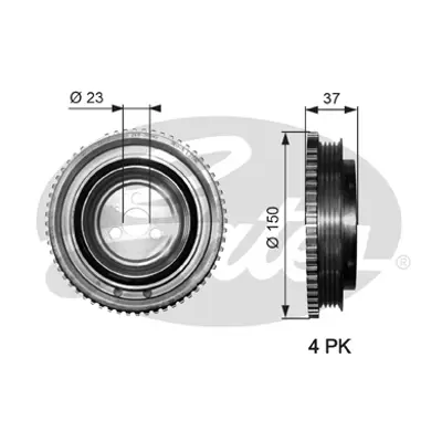 GATES TVD1053 Krank Kasnagı Brava Grande Punto Idea Panda Punto Stılo 1.4 16v (Klımasız) 55189263