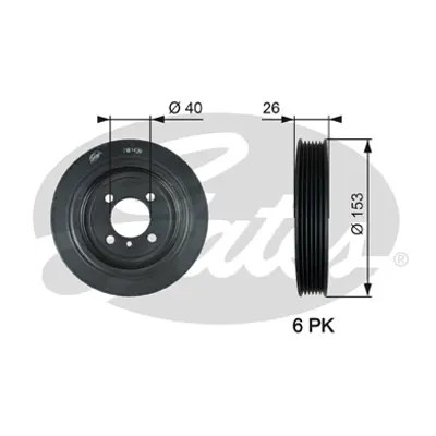 GATES TVD1129 Krank Kasnagı Elantra 01>06 I30 07>11 Santa Fe Iı 06>09 Sportage 06> 