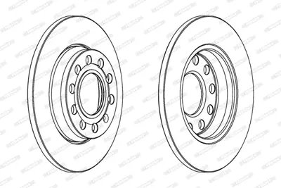 FERODO DDF1425 Arka Fren Aynası Exeo 08 >> A4 Avant 00>09 8E0615601Q