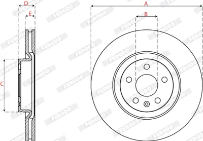 FERODO DDF2693C On Fren Aynası Volvo S90 Iı , 16>  V90 Iı 16> Dıs Cap  322 Mm  31423724