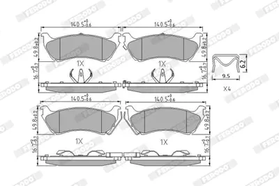 FERODO FDB1401 Fren Balatası Arka Ml-Class W163 98>05 1634200120