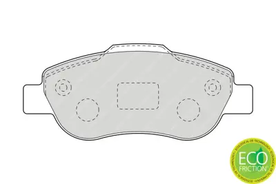 FERODO FDB1652 On Fren Balatası Panda 169 1.2 4x4 10 / 04> 1.3jtd 09 / 03> 1.3jtd 4x4 10 / 04> 77362689