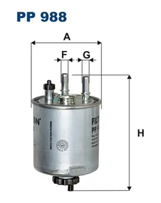 FILTRON PP 988 Yakıt Fıltresı Kango Iıı Twıngo 1,5dcı Laguna Iıı 1,5dcı / 2,0dcı 08> 164003978R