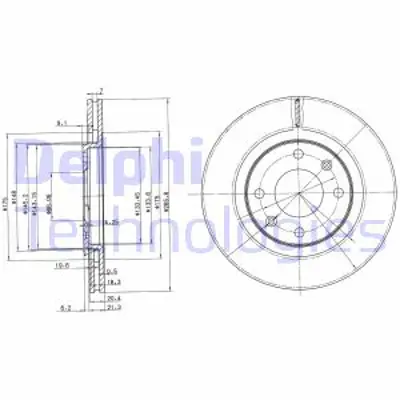 DELPHI BG2387 On Fren Dısk Aynası (Hava Sogutmalı) Partner Berlıngo < 03 1,4ı 1,8d 1,9d P306 Xsara Zx Bx Xantıa Xs 