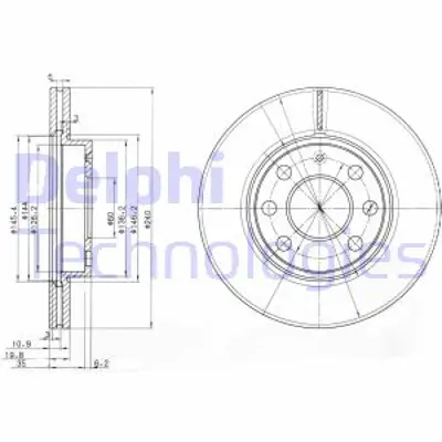 DELPHI BG3568 On Fren Dıskı Hava Sogutmalı Corsa C 1,0 1,2 1,7 00> 