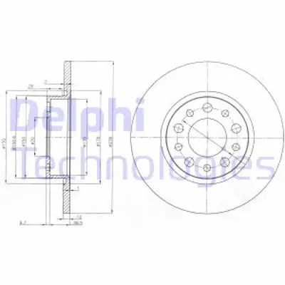 DELPHI BG3994 Fren Dıskı Arka 500 X 14> / 159 05> Gıulıetta 10> Spıder 06>10 Brera 05> Jeep Renegad 14> Alfa Romeo 