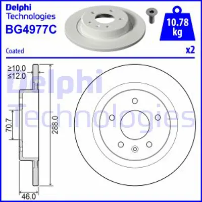 DELPHI BG4977C Arka Fren Dıskı 288mm 16'' Insıgnıa B 