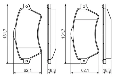 BOSCH 0986424721 Fren Balatası On Land Rover Freelander I 96-06 